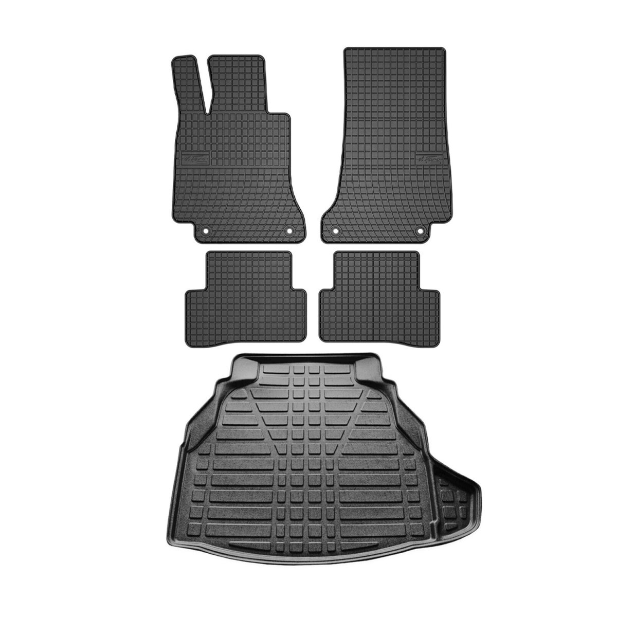 Mercedes C Class S205 Floor-Trunk Mats - Omac - El-Toro & YPS - Black - '15-'21 Mercedes C Class S205 Floor-Trunk Mats - Omac - El-Toro & YPS - Black - '15-'21